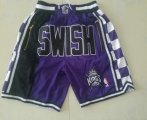Wholesale Cheap Men's Sacramento Kings 1994-95 Black Just Don Shorts Swingman Shorts