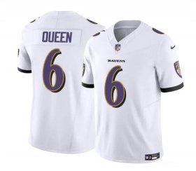 Cheap Men\'s Baltimore Ravens #6 Patrick Queen White 2023 F.U.S.E. Vapor Limited Football Stitched Jersey