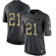 Wholesale Cheap Nike Cardinals #21 Patrick Peterson Black Youth Stitched NFL Limited 2016 Salute to Service Jersey