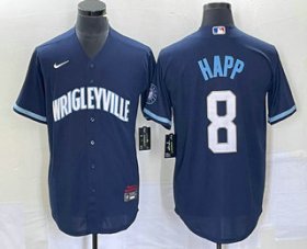 Wholesale Cheap Men\'s Chicago Cubs #8 Ian Happ Navy City Connect Cool Base Stitched Baseball Jersey