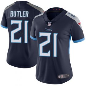 Wholesale Cheap Nike Titans #21 Malcolm Butler Navy Blue Team Color Women\'s Stitched NFL Vapor Untouchable Limited Jersey