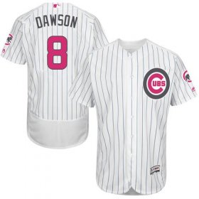 Wholesale Cheap Cubs #8 Andre Dawson White(Blue Strip) Flexbase Authentic Collection Mother\'s Day Stitched MLB Jersey