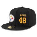 Wholesale Cheap Pittsburgh Steelers #48 Bud Dupree Snapback Cap NFL Player Black with Gold Number Stitched Hat