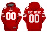 Wholesale Cheap Men's San Francisco 49ers Customized Red Alternate Pullover Hoodie