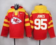 Wholesale Cheap Nike Chiefs #95 Chris Jones Red Player Pullover NFL Hoodie
