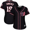 Wholesale Cheap Nationals #19 Anibal Sanchez Navy Blue Alternate Women's Stitched MLB Jersey