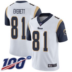 Wholesale Cheap Nike Rams #81 Gerald Everett White Men\'s Stitched NFL 100th Season Vapor Limited Jersey