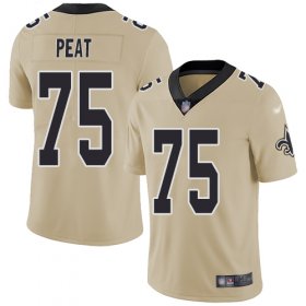 Wholesale Cheap Nike Saints #75 Andrus Peat Gold Youth Stitched NFL Limited Inverted Legend Jersey