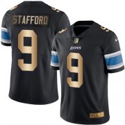Wholesale Cheap Nike Lions #9 Matthew Stafford Black Men's Stitched NFL Limited Gold Rush Jersey