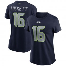 Wholesale Cheap Seattle Seahawks #16 Tyler Lockett Nike Women\'s Team Player Name & Number T-Shirt College Navy