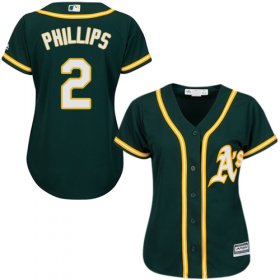 Wholesale Cheap Athletics #2 Tony Phillips Green Alternate Women\'s Stitched MLB Jersey