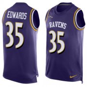 Wholesale Cheap Nike Ravens #35 Gus Edwards Purple Team Color Men's Stitched NFL Limited Tank Top Jersey