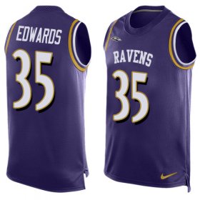 Wholesale Cheap Nike Ravens #35 Gus Edwards Purple Team Color Men\'s Stitched NFL Limited Tank Top Jersey