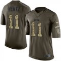 Wholesale Cheap Nike Eagles #11 Carson Wentz Green Youth Stitched NFL Limited 2015 Salute to Service Jersey