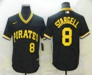 Wholesale Cheap Men's Pittsburgh Pirates #8 Willie Stargell Black Mesh Batting Practice Throwback Nike Jersey
