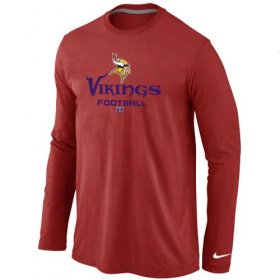 Wholesale Cheap Nike Minnesota Vikings Critical Victory Long Sleeve T-Shirt Red
