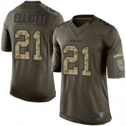 Wholesale Cheap Nike Cowboys #21 Ezekiel Elliott Green Men's Stitched NFL Limited 2015 Salute to Service Jersey