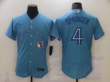Wholesale Cheap Men's Toronto Blue Jays #4 George Springer Blue Stitched MLB Flex Base Nike Jersey