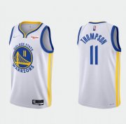 Wholesale Cheap Men's Golden State Warriors #11 Klay Thompson 2022 White 75th Anniversary Stitched Jersey