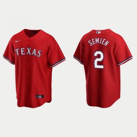 Wholesale Cheap Men\'s Texas Rangers #2 Marcus Semien Red Cool Base Stitched Baseball Jersey