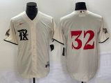 Wholesale Cheap Men's Texas Rangers #32 Evan Carter Cream 2023 City Connect Stitched Baseball Jersey