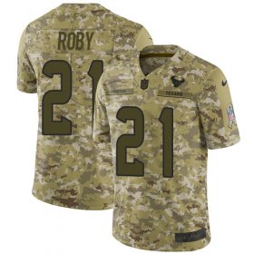 Wholesale Cheap Nike Texans #21 Bradley Roby Camo Men\'s Stitched NFL Limited 2018 Salute To Service Jersey