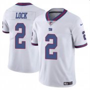Cheap Men's New York Giants #2 Drew Lock White Limited Football Stitched Jersey