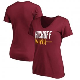 Wholesale Cheap Washington Redskins Football Team Fanatics Branded Women\'s Kickoff 2020 V-Neck T-Shirt Burgundy