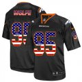 Wholesale Cheap Nike Broncos #95 Derek Wolfe Black Men's Stitched NFL Elite USA Flag Fashion Jersey