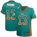 Wholesale Cheap Nike Dolphins #13 Dan Marino Aqua Green Team Color Women's Stitched NFL Elite Drift Fashion Jersey
