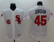 Wholesale Cheap White Sox #45 Michael Jordan White(Black Strip) Fashion Stars & Stripes Flexbase Authentic Stitched MLB Jersey