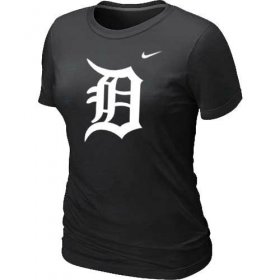 Wholesale Cheap Women\'s Detroit Tigers Heathered Nike Black Blended T-Shirt