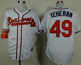 Wholesale Cheap Braves #49 Julio Teheran White Cool Base Stitched MLB Jersey