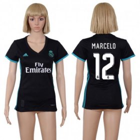 Wholesale Cheap Women\'s Real Madrid #12 Marcelo Away Soccer Club Jersey
