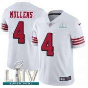 Wholesale Cheap Nike 49ers #4 Nick Mullens White Super Bowl LIV 2020 Rush Youth Stitched NFL Vapor Untouchable Limited Jersey