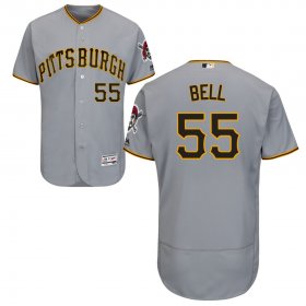 Wholesale Cheap Pittsburgh Pirates #55 Josh Bell Majestic Road Flex Base Authentic Collection Jersey Gray