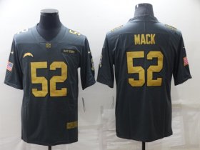 Wholesale Cheap Men\'s Los Angeles Chargers #52 Khalil Mack Grey Gold Salute To Service Limited Stitched Jersey