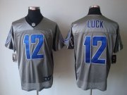 Wholesale Cheap Nike Colts #12 Andrew Luck Grey Shadow Men's Stitched NFL Elite Jersey