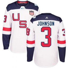Wholesale Cheap Team USA #3 Jack Johnson White 2016 World Cup Stitched Youth NHL Jersey