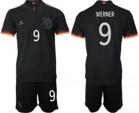Wholesale Cheap Men 2020-2021 European Cup Germany away black 9 Adidas Soccer Jersey