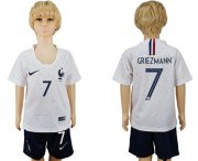 Wholesale Cheap France #7 Griezmann Away Kid Soccer Country Jersey