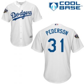 Wholesale Cheap Dodgers #31 Joc Pederson White Cool Base 2018 World Series Stitched Youth MLB Jersey