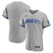 Wholesale Cheap Men's Kansas City Royals Blank Grey Flex Base Stitched Jersey