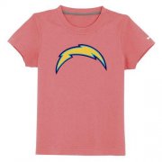 Wholesale Cheap Los Angeles Chargers Sideline Legend Authentic Logo Youth T-Shirt Pink