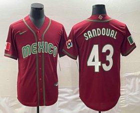 Cheap Men\'s Mexico Baseball #43 Patrick Sandoval 2023 Red World Classic Stitched Jersey