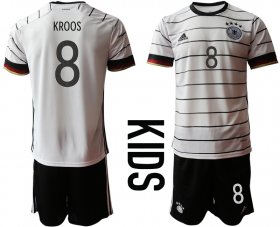 Wholesale Cheap Youth 2021 European Cup Germany home white 8 Soccer Jersey