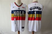 Wholesale Cheap Pelicans 1 Zion Williamson White Earned Edition Nike Swingman Jersey