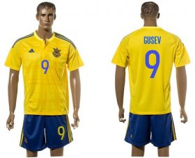 Wholesale Cheap Ukraine #9 Gusev Home Soccer Country Jersey