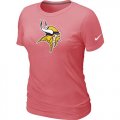 Wholesale Cheap Women's Nike Minnesota Vikings Pink Logo T-Shirt