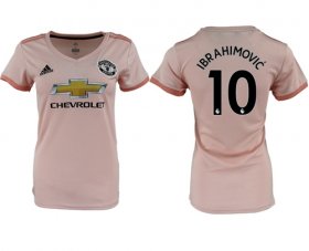 Wholesale Cheap Women\'s Manchester United #10 Ibrahimovic Away Soccer Club Jersey